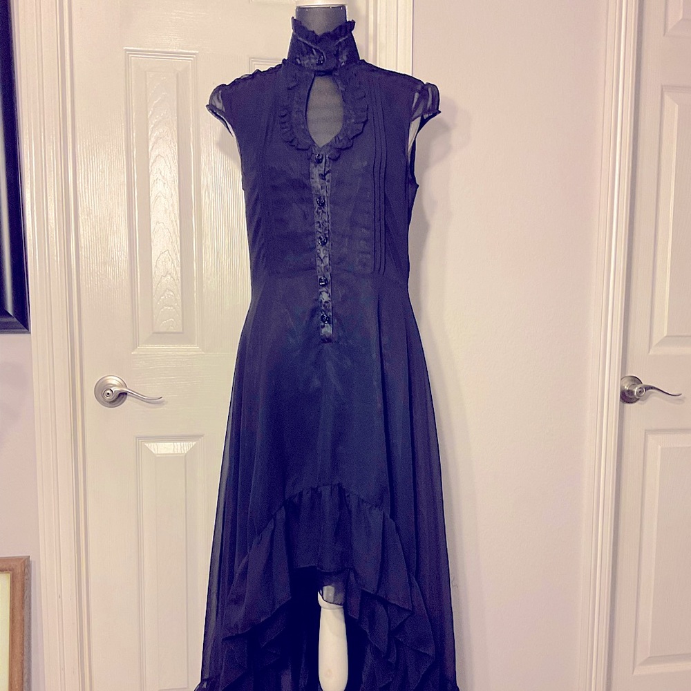 Living dead souls Victorian asymmetrical black dress size L
